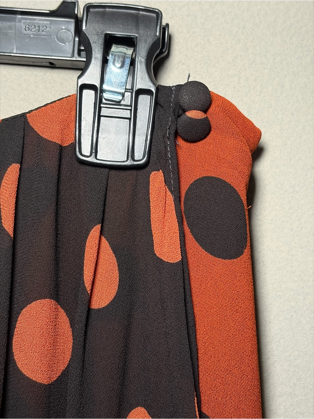 Maeve by Anthropologie Oksana Midi Skirt Orange Black Polka Dot Medium Fall - Picture 4 of 13